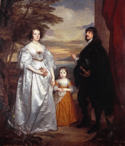 Gruppeportræt af James Stanley, Lord Strange (1607-1651), Charlotte de La Trémoille (1599-1664) og Lady Henrietta Maria Stanley (1630-1685) af Anthony van Dyck