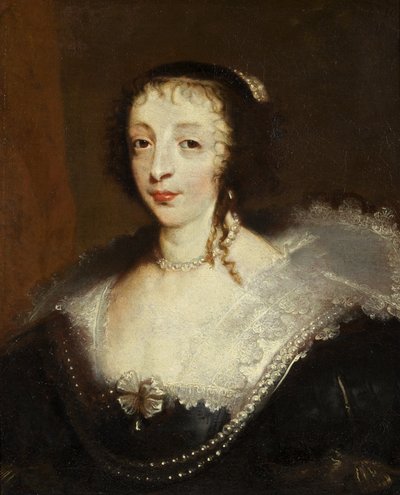 Henrietta Maria, dronning af Charles I, ca. 1630 (olie på lærred) af Anthony van Dyck