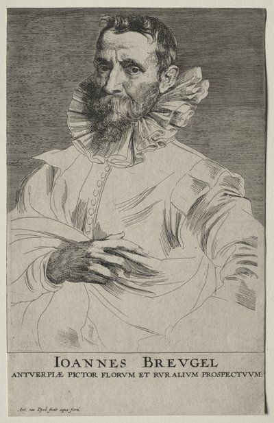 Portræt af Jan Brueghel af Anthony van Dyck
