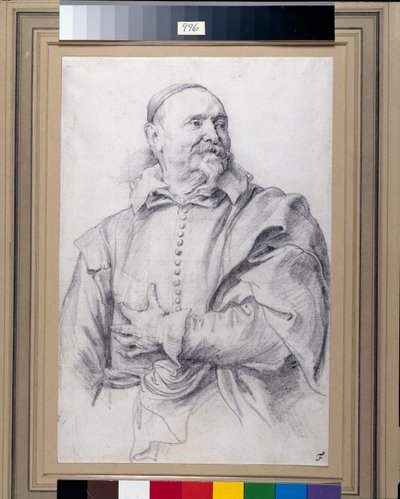 Jan Snellincx (sort kridt på hvidt papir) af Anthony van Dyck