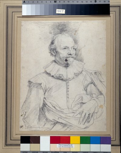 Paulus Halmalius, vulgo van Halmale, ca. 1632-35 (sort kridt på hvidt papir) af Anthony van Dyck