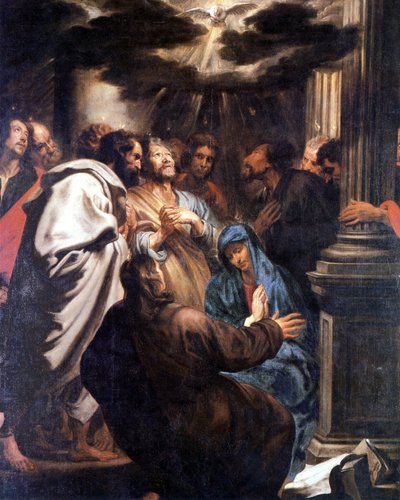 Pinse: Helligånden daler ned over Maria og apostlene af Anthony van Dyck
