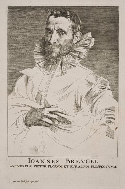 Portræt af Jan Brueghel den Ældre af Anthony van Dyck