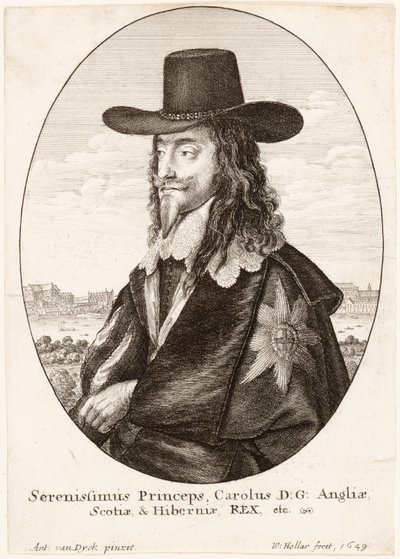 Portræt af Charles I, pub. 1649 af Anthony van Dyck