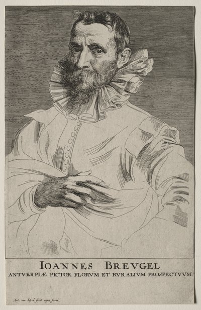 Portræt af Jan Brueghel af Anthony van Dyck