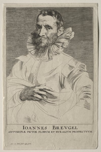 Portræt af Jan Brueghel af Anthony van Dyck