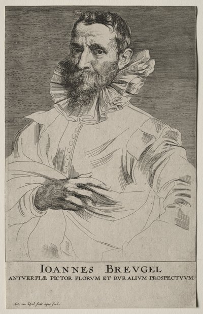 Portræt af Jan Brueghel. af Anthony van Dyck