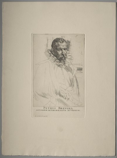 Portræt af Pieter Brueghel. af Anthony van Dyck
