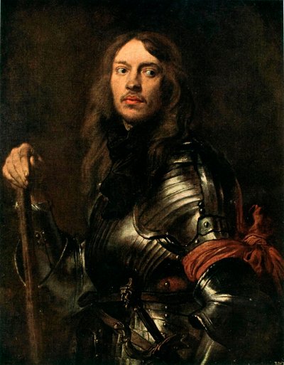 Portræt af en mand i rustning med rødt tørklæde af Anthony van Dyck