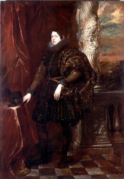 Portræt af en gentleman af Spinola-familien eller portræt af en ung patricier Maleri af Antonie Van Dyck (1599-1641) 1623-1625 ca. Sol. 243x170 cm Genes, Galleria di Palazzo Rosso af Anthony van Dyck