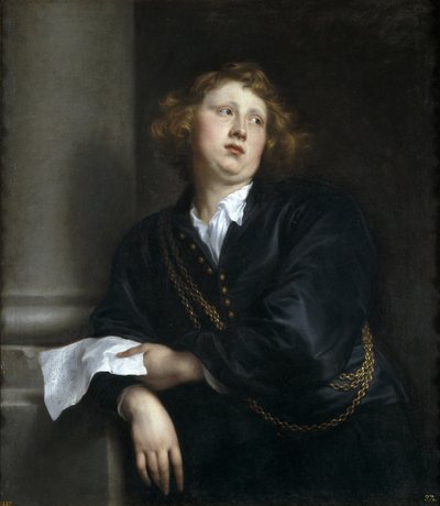 Portræt af komponisten og organisten Henricus Liberti 1610-1669 af Anthony van Dyck