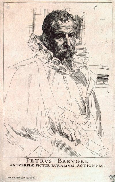 Portræt af kunstneren Pieter Bruegel den Yngre, 1564-1636, begyndelsen af det 17. århundrede af Anthony van Dyck