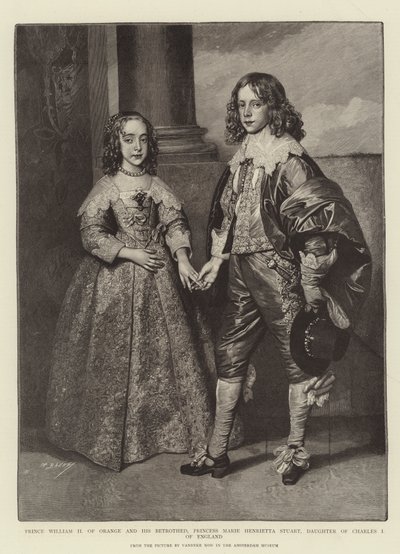 Prins William II af Orange og hans forlovede, prinsesse Marie Henrietta Stuart, datter af Charles I af England af Anthony van Dyck