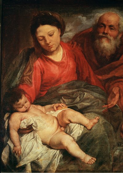 Den hellige familie (maleri på lærred) af Anthony van Dyck
