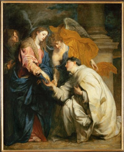 Den saligkårede Hermann Josephs mystiske forlovelse med Jomfru Maria (olie på lærred) af Anthony van Dyck