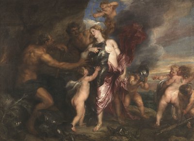 Thetis modtager den nye rustning til Achilles i Vulcanus’ smedje af Anthony van Dyck