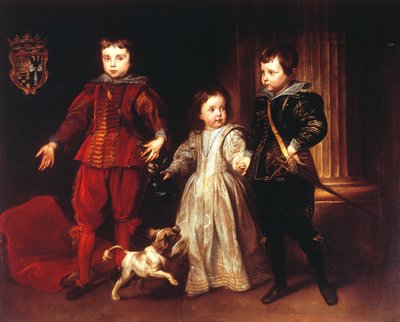 Tre børn med hund, af Anthony van Dyck (1599-1641) af Anthony van Dyck