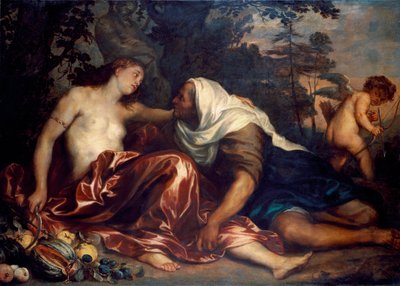 Vertumne og Pomone (Jupiter og Ceres): Vertumne, forelsket i nymfen Pomone, forklæder sig som en gammel kvinde for at henvende sig til hende. Maleri af Antonie Van Dyck (1599-1641) 1623-1625 søn. 141x197 cm Genes, Galleria di Palazzo Bianco af Anthony van Dyck