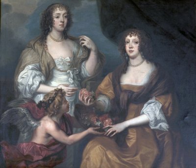 Lady Elizabeth Thimbelby og Dorothy, Viscountesse Andover af Anthony van after Dyck