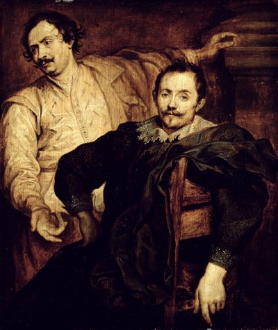 Dobbeltportræt af de Wael-brødrene Lucas (1591-1661) og Cornelis (1592-1667) af Anthony van studio of Dyck
