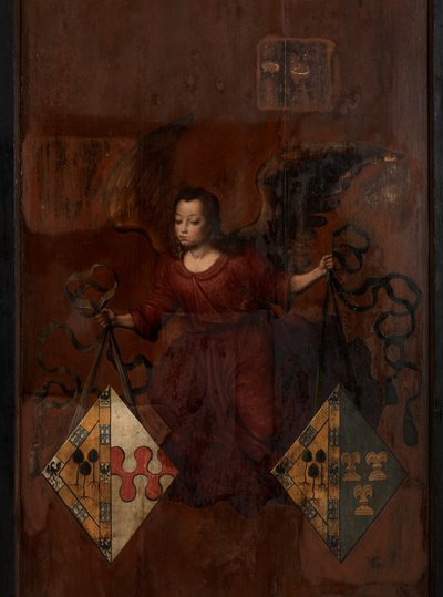 Bagsiden af Portræt af Juan Pardo II og hans hustruer Anna Ingenieulandt og Maria Anchemant af Anthuenis (1536 1613) Claeissins or Claeissens