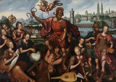 Mars, omgivet af kunst og videnskab, erobrer uvidenhed af Anthuenis (1536 1613) Claeissins or Claeissens