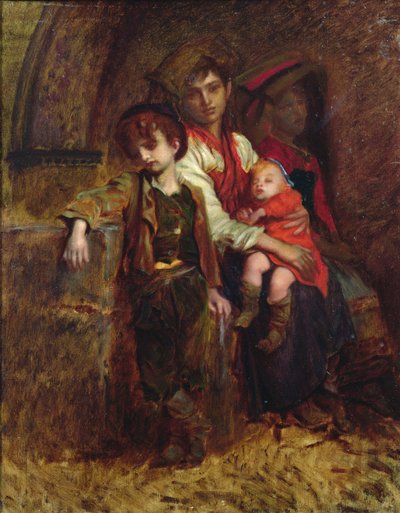 En familie af bønder af Antoine Auguste Ernest Herbert or Hebert