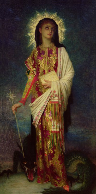 St. Margaret, der dræber dragen af Antoine Auguste Ernest Herbert or Hebert
