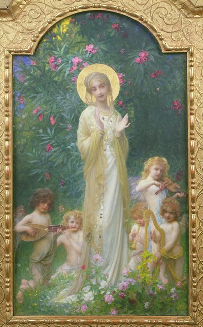 Jomfruen i paradis af Antoine Auguste Ernest Herbert or Hebert