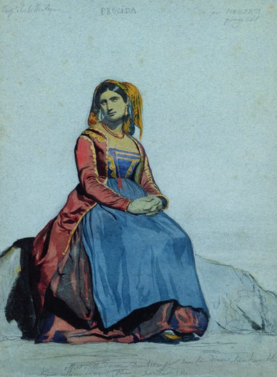Kvinde fra Procida, siddende af Antoine Auguste Ernest Herbert or Hebert