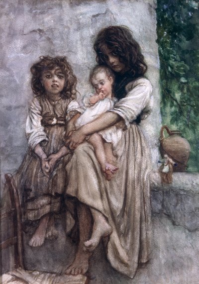 Unge piger fra Ischia af Antoine Auguste Ernest Herbert or Hebert