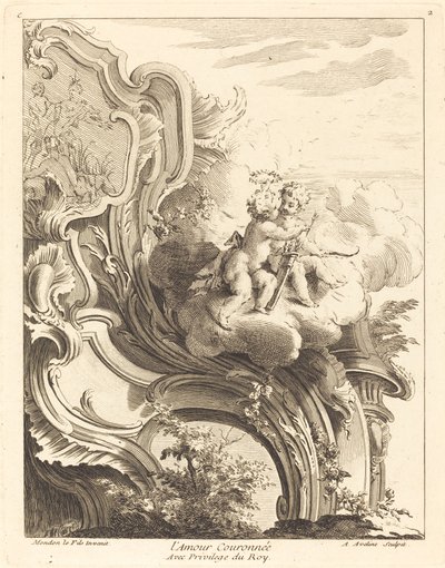 Amor kronet, 1736. af Antoine Aveline