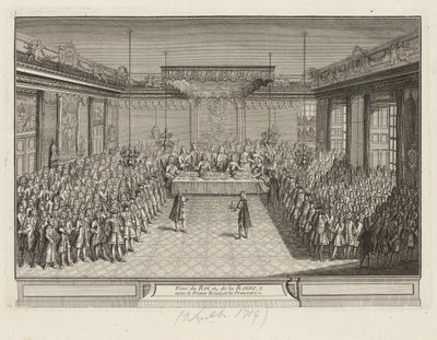 Fremragende banket i Corner Parade Hall i Dresden Palace den 3. september 1719 af Antoine Aveline