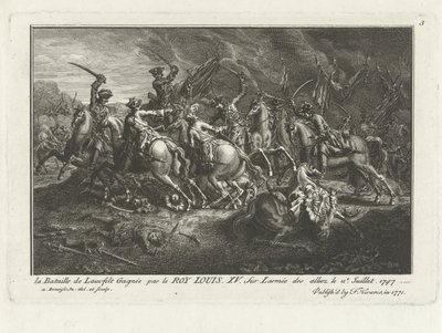 Udsigt over slaget ved Lauffeldt (Lafeld, nær Maastricht) den 2. juli 1747 under krigen om østrigsk succession af Antoine Benoist