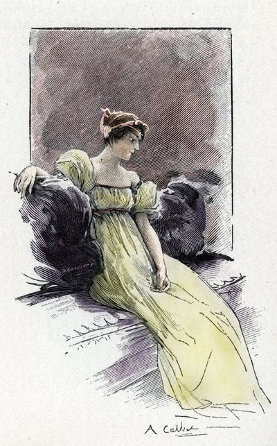 Portræt af Josephine de Beauharnais (1763-1814) på tidspunktet for hans møde med Napoleon Bonaparte (1769-1821) omkring 1795 (Portræt af Josephine de Beauharnais lige før hendes ægteskab med Napoleon Bonaparte af Antoine Calbet