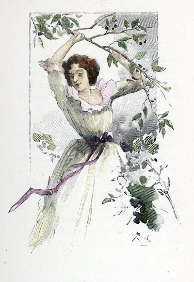 Portræt af den unge Caroline de Colombier, ca. 1785 (tryk) af Antoine Calbet