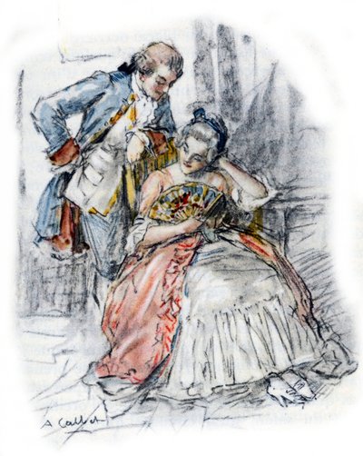 Werther hofdame Mademoiselle de B for at glemme Charlotte af Antoine Calbet