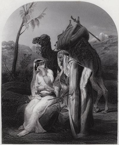 Rebekka modtager Isaks gaver (gravering) af Antoine Charles Horace Vernet