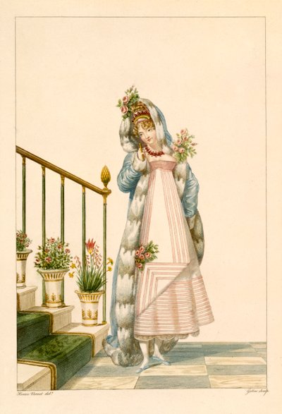 Balkjole med hermelinkantet kappe, illustration fra 