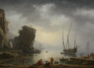 Middelhavets kystscene, 1746 af Antoine Charles Horace Vernet