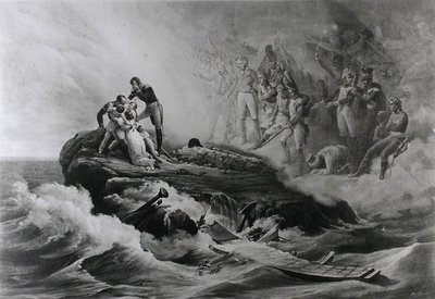 Afskeden med familien Bertrand, Sankt Helena, c.1821-36 af Antoine Charles Horace Vernet