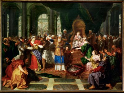 Athalia drevet ud af templet (maleri på lærred) af Antoine Coypel