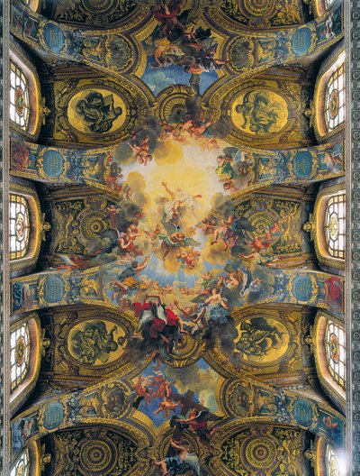 Fresker af hvælvingen i det kongelige kapel dekoreret af Antoine Coypel, de La Fosse og Jouvenet (fresco) af Antoine Coypel