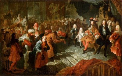 Ludvig XIV modtager den persiske ambassadør i Galerie des Glaces i Versailles, 19. februar 17. af Antoine Coypel