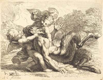 Pan Overcome af Putti af Antoine Coypel