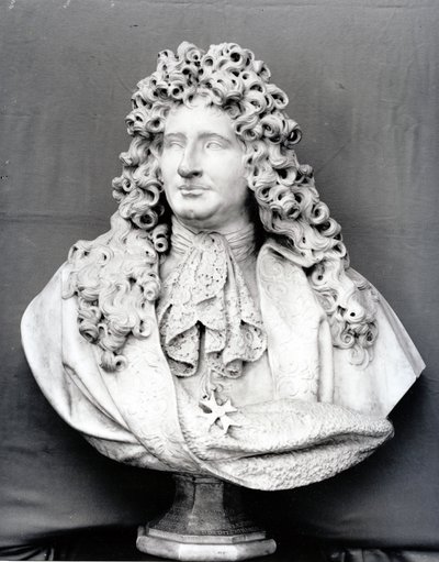 Buste af Jules Hardouin Mansart (1646-1708) 1698 (marmor) af Antoine Coysevox