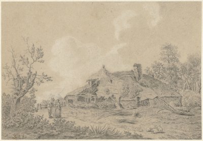 Stuehus med to figurer af Antoine Daniel Prudhomme