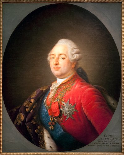 Portræt af Louis XVI (1754-1793), konge af Frankrig. Maleri fra værkstedet af Antoine Francois (Antoine-Francois) Callet (1741-1823). 1786. Dim. 0,915 x 0,730 m. Paris, Musée Carnavalet af Antoine Francois (after) Callet