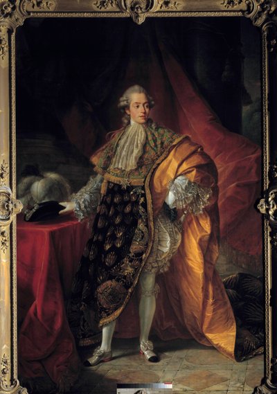 Portræt i fuld længde af Charles Philippe af Frankrig i heldragt af Helligåndsordenen, Comte d