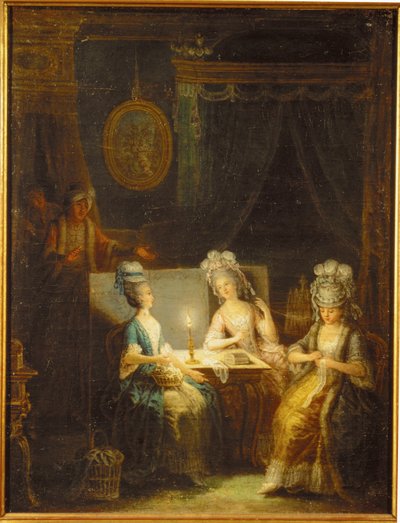 Zemir og Azor, opera af Andre E ... (maleri på lærred) af Antoine Francois Saint Aubert
